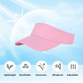 Zando Kids Sun Visor Hat Adjustable Cotton Girls Baseball Hat Boys Athletic Sports Tennis Hat Outdoor Golf Visor Cap Beach Hat for Girls Youth Sun Hats for Kids Baseball Cap Pink 6-12 Years