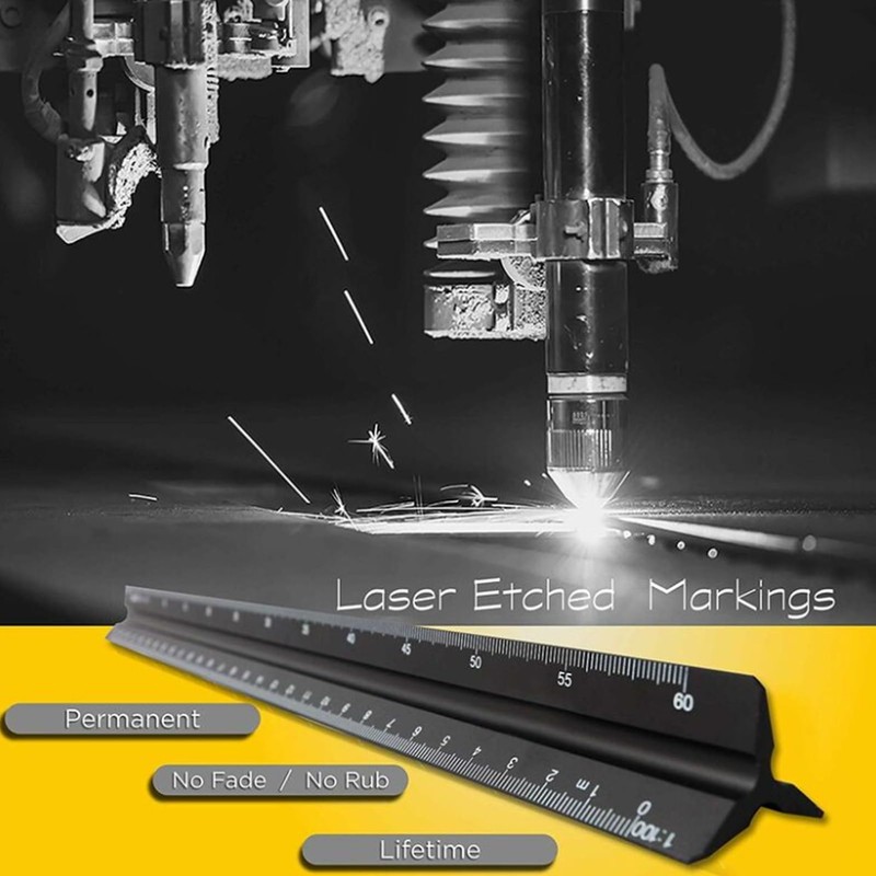 Triangular scale, ruler 30 cm, scale ruler, aluminium architectural ruler,