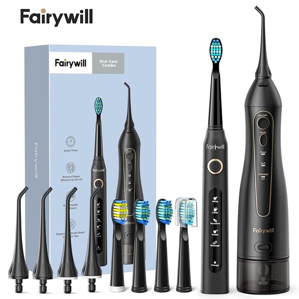 Gloridea Fairywill Cordless Water Flosser Oral Irrigator Sonic Electric Toothbrush