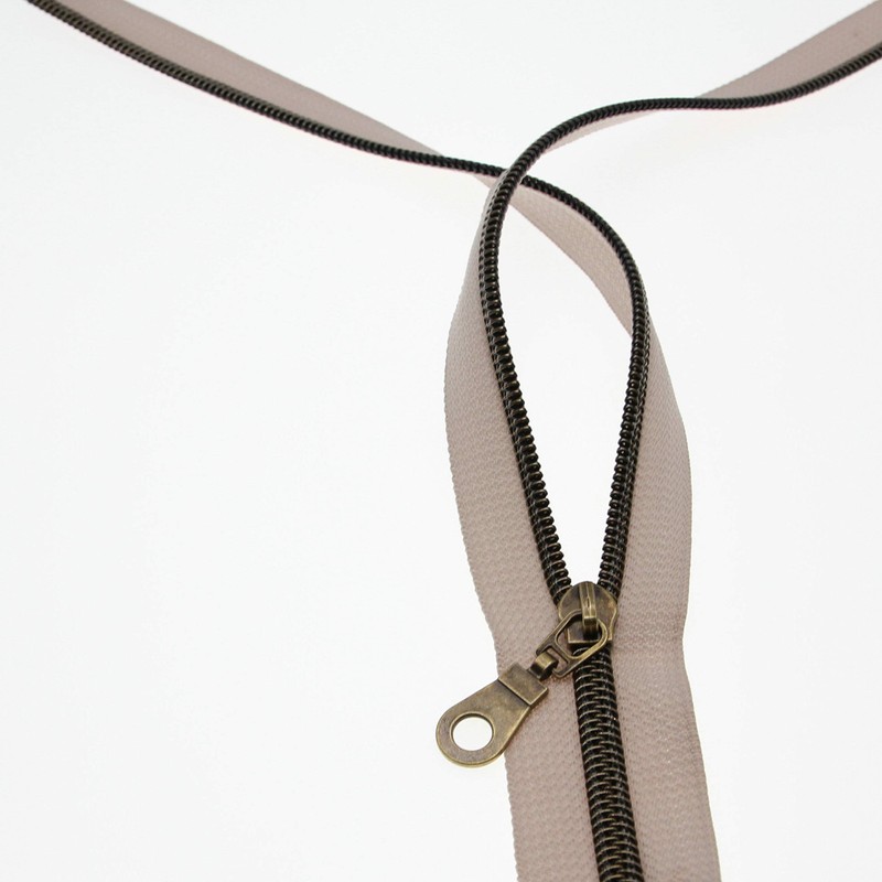 Leekayer #5 Antique Brass Teeth Metallic Nylon Coil Zippers by