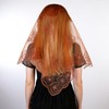 Telooco Lace Head Scarf Embroidery Rose Flower Brown Bandana Sheer