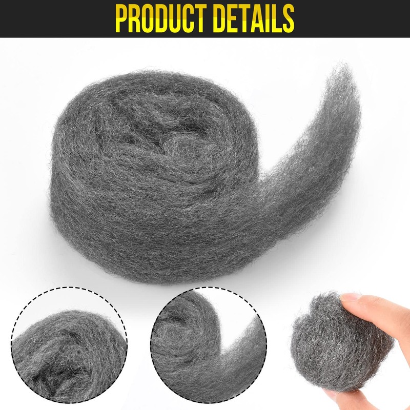 Steel Wool for Mice Control, 52 Ft 4 Rolls Coarse