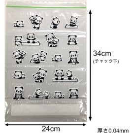 Core K-830S Zipper Bags, Panda Pattern, Height 13.4 x Width 9.4 x Thickness 0.002 inches (34 x 24 x 0.04 mm), A4 Size, Catalogs, Notebooks, Magazines, Documents, Small Items, Organization, Polybags, Pack of 5 x 10, Transparent