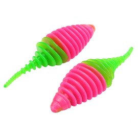 FTM Omura Baits Pongo 6.5 cm 3.2 g – 5 Rubber Baits, Flavour: Garlic, Colour: Neon Pink/Neon Green