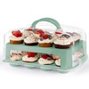 MosJos EXTRA TALL DOME 24 Cupcake Carrier, Green Cupcake Holder