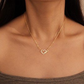 Poxtex Dainty Layered Heart Necklace for Women, Infinity Cubic Zironia Diamond Jewelry for Lover, Mother, Daughter,Girlfriend Soulmate Grandma, Mom Mother's Day Valentines Day Birthday Christmas