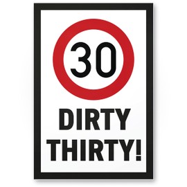 DankeDir! 30er Zone DIRTY THIRTY - Schild 30 x 20 cm - Partydeko Geburtstagskarte Geschenkidee Geburtstagsdeko - 30. Geburtstag 30 Jahre Geburtstagsgeschenk Männer & Frauen Geschenk 30er