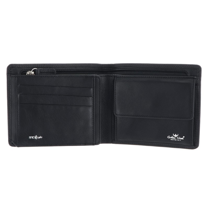 Golden Head Polo RFID Protect Billfold Coin Wallet with Zipped