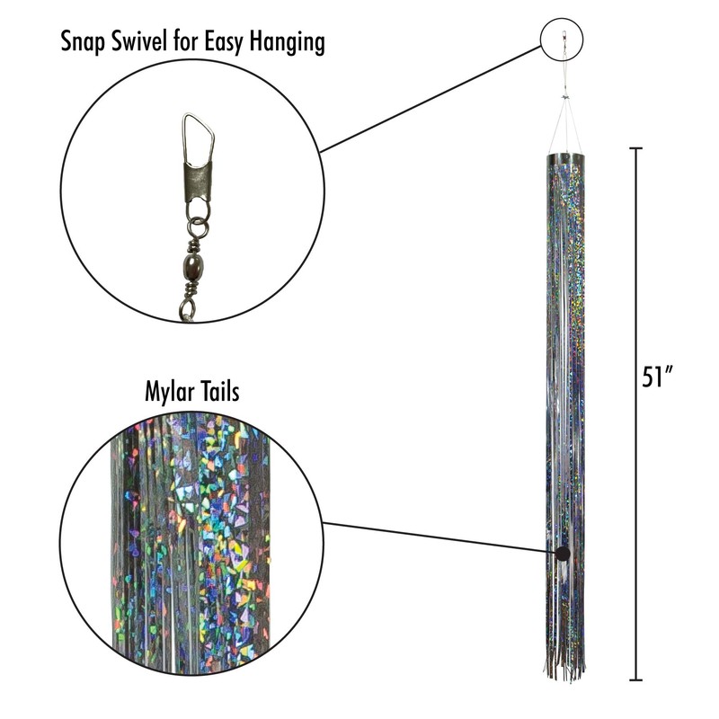 In the Breeze 9052 Silver Holographic Mylar Windsock