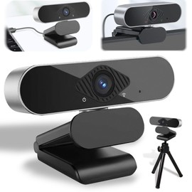 RVFRGRD Webcam, Cámara Web, cámara para computadora, Webcam con micrófono, Full HD 1080P, Plug and Play, Microfono de vídeo Digital en Vivo con micrófono Dual Integrado, cámara de computadora USB