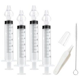 Aolso Baby Nasal Irrigator, 4PCS Nasal Syringe for Baby, Syringe Nasal Irrigator with Tweezers & Cleaning Brush, Baby Nasal Aspirator with Silicone Na