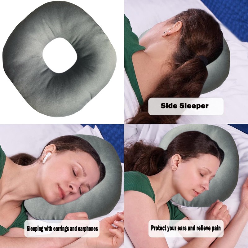 Ear Piercing Pillow Side Sleeper Pillow Donut Pillow 10 inch