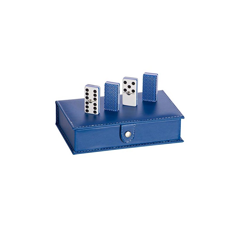 Domino Profesional Rombos Plata Azul