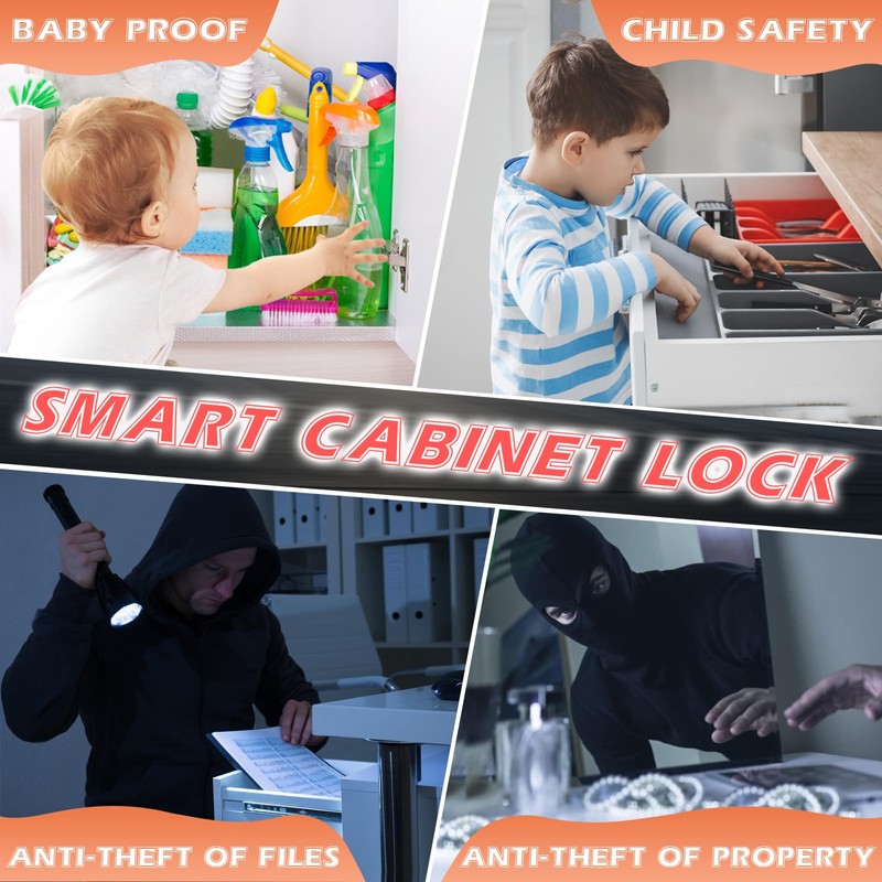 Eseesmart Smart Cabinet Lock, Magnetic Digital Electronic RFID Keyless Bluetooth