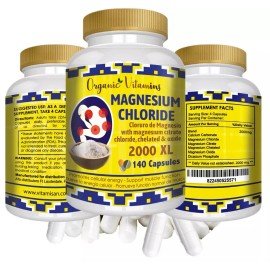Magnesium Chloride (Cloruro de Magnesio) High absorption 2,000 mg 140 caps