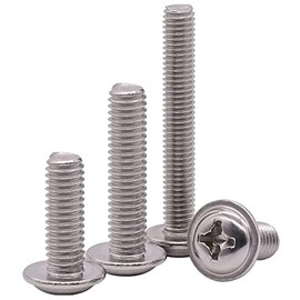 50 tornillos métricos M4 para tiradores de Konbs chinos, 20 mm de longitud, tornillos de cabeza de arandela Phillips Drive PWM, tornillos de máquina para agujeros M4 métricos de gabinete, puerta de cajón, tirador (50, M4 x 20 mm)