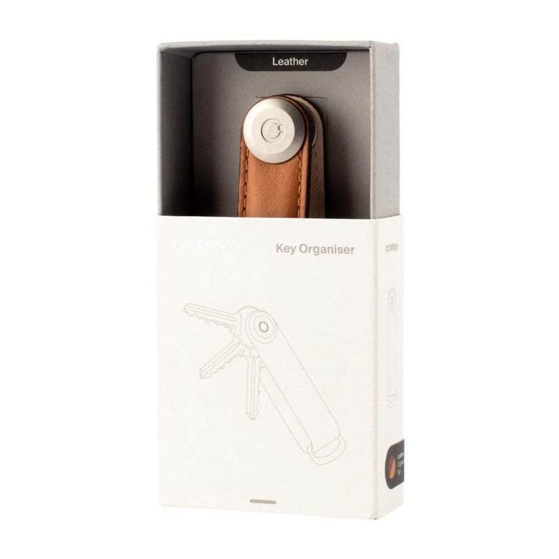 Orbitkey LTHO-2-CGTN Key Holder, Leather, Key Case, Key Cover, Key