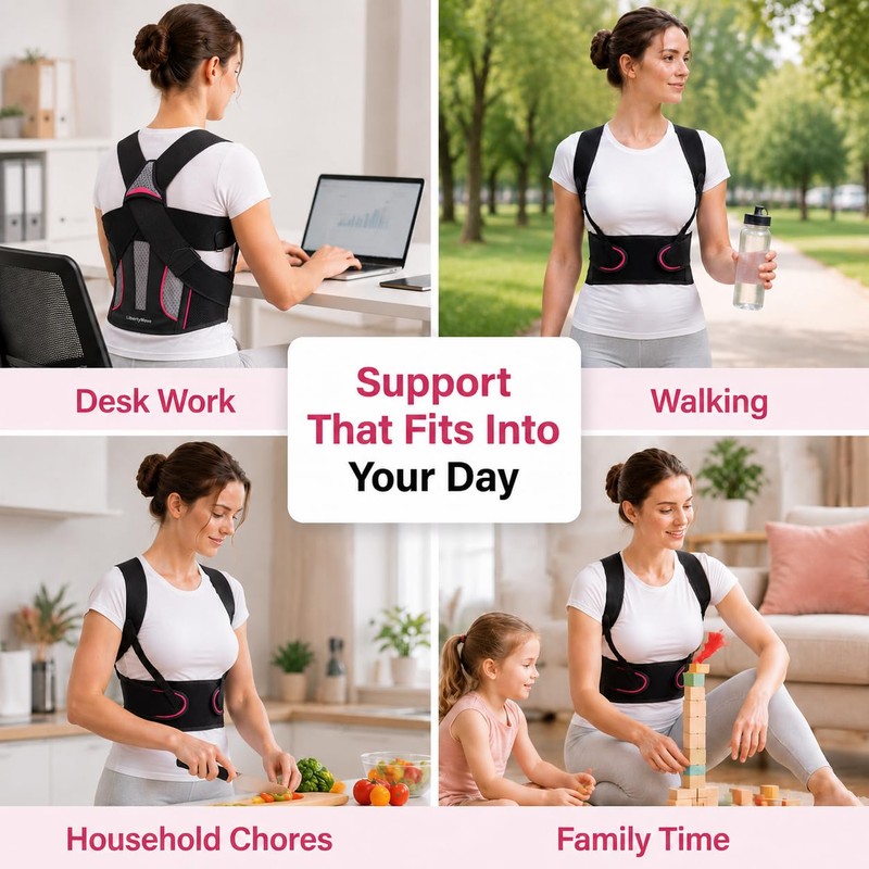 LibertyMove Posture Corrector for Women, Adjustable Upper Back Brace with