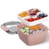 1500mL Bento Box Portable Lunch Box with 4 Compartments, Leak