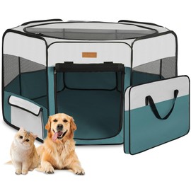 Dog Playpen, Portable Pet Play Pen for Cat, Puppies, Rabbits, Chickens, Foldable Large-Capacity Pet Tent for Indoor/Outdoor Travel Camping Blue