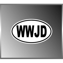 CapecodBuyandSell What Would Jesus Do WWJD Vinyl Euro Decal Bumper Sticker 2.5"
