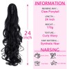 OMGREAT Ponytail Extension 24 Inch Long Claw Clip in Ponytail