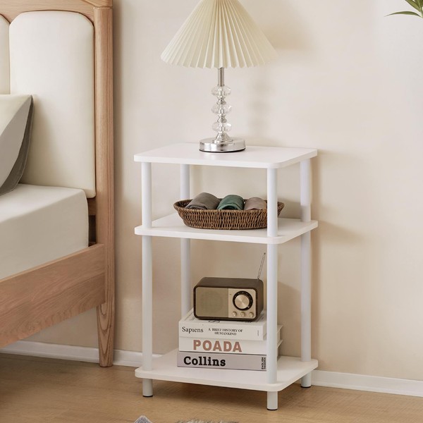 Apicizon 3 Tier End Table, Side Table with Storage Shelf,