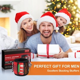 Stocking Stuffers for Men Women Gifts Magnetic Wristband: Men Gifts Tool Belt Magnet Wrist for Holding Screws Christmas Gadget for Dad Adults Him Husband Who Have Everything Wants Nothing (2 Pack)