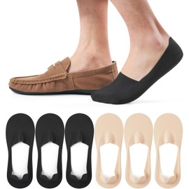 Caldodo Mens Invisible Trainer Socks 12-14, No Show Socks Women Non Slip Nylon Hidden Shoe Socks Lightweight for Summer, 6 Pairs