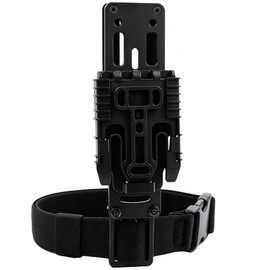 Drop Leg Holster Adapter with QLS Fork & Receiver, Modular Holster Platform w/Elastic Anti-Slip Leg Strap, for Police Airsoft Hunting (Black)