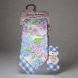 Tommy Bahama Dog Bandana Pet Scarf  Set (2) Easter Spring  Floral Plaid NWT