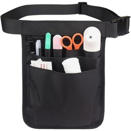 Nurse Fanny Pack，Multi Pocket Nurse Bag，Multi-Compartment Nurse Tool Belt Pocket Pouch，Medical Organizer Belt for Nurse，For stethoscope medical scissors care kit tools medical nurse fanny pack (Black)
