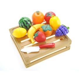 A and E Imports - Kitchen Cutting Fruits Crate Pretend Food Playset