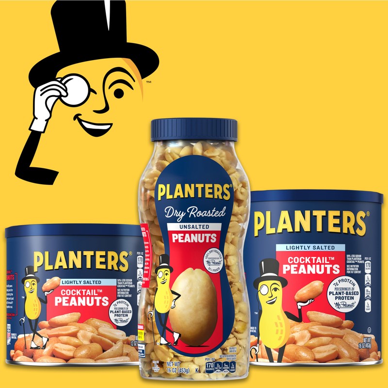 PLANTERS Unsalted Dry Roasted Peanuts 16 oz (12-Pack)