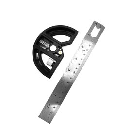 WEITARI Protractor Angle Finder 8-Inch Woodworking Ruler, Adjustable Stainless Steel Angle Ruler, Angle Finder Tool with 0-180 Degrees Angle Measuring Tool for Home Improvement Carpentry Work