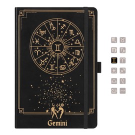 AuroPlanner Gemini Zodiac Astrology Undated Monthly Weekly Daily Planner Journal Hardcover A5 5.7" x 8.3" 160 Pages 100GSM Paper 2025 2026 2027 Holidays Calendar