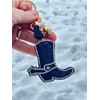 Boot Scootin’ Boogie Boot Keychain with Rhinestones - Western Fashion