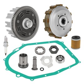 JAVIK Clutch Assembly Kit & Clutch Basket Housing Gasket Kit for Yamaha Kodiak 400 4x4 1993-1998 Warrior 350 1987-2004 Big Bear 350 2x4 4x4 1987-1998 Raptor 350 2004-2013