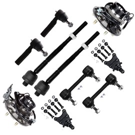 10pc Set Front Suspension Kit Fit 2004-2006 For Chevy Colorado 2004-2006 For GMC Canyon 2006 For Isuzu i-280 Inner Outer Tie Rod End Lower Ball Joint Sway Bar Link Wheel Hub Bearing