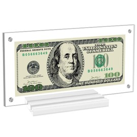 Cornice per banconote da un dollaro, porta banconote da un dollaro con base a due scomparti, cornice protettiva trasparente bifacciale per francobolli, espositore in acrilico per collezione di valuta