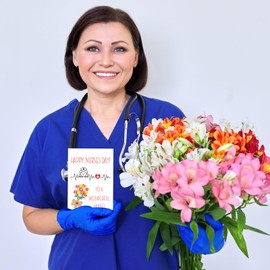 HEYINSHEN Happy Nurse Day Cards Nurse Day Greeting Card Nurse Day Card with Envelopes Nurse's Day Cards Funny Nurse Thank You Card for Essential Party Favor Doctors Healthcare Workers