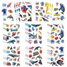 309 Pcs Ocean Animals Stickers, Under The Sea Animal Fish Shark Beach Stickers for Craft Supplies Classroom Rewards Ocean Sea Party Decorations