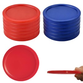 12 Pcs Air Hockey Pucks, Red & Blue 2.5 Inch Durable Pucks for Air Hockey Table Game, Compatible with Standard Strikers and Goals