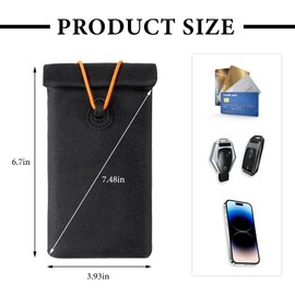 FSTURIOS Faraday Bags for Car Keys and Cell Phone, Keyless Entry Fob Signal Blocking Bag Anti Theft Car Protection, GPS Car Key Shielding Pouch WiFi/GSM/LTE/NFC/RFID Signal Blocker (Black)