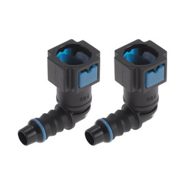 Hihaha 5/16" Fuel Line Quick Connector ID Hose for 5/16" SAE Male Connector Female to Barb 90 Degree Quick Adapter Seal Fittings Plastic Blue 2Pcs