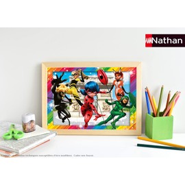 Nathan - Children's Puzzle - 30 Pieces - Ladybug and His Superhero Friends - Miraculous - Girl or Boy from 4 Years - High-Quality Puzzle - Thick and Sturdy Cardboard - Superheroes - 86385