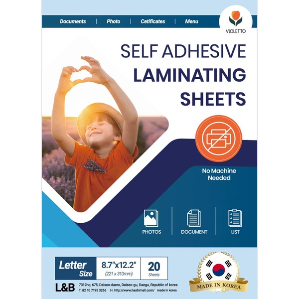 Self Stick Laminating Sheets 8.5 x 11 Inches, 4mil, Pack