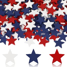 120 Pcs Wood Stars 4th of July Star Decor Patriotic Decor Wooden Stars for Crafts Red White and Blue Decorations Tabletop Decor for Memorial Day Flag Day Independence Day Labor Day Xmas (1.2 Inch)