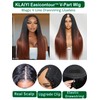 KLAIYI Yaki Straight V Part Wig Human Hair Ombre Reddish