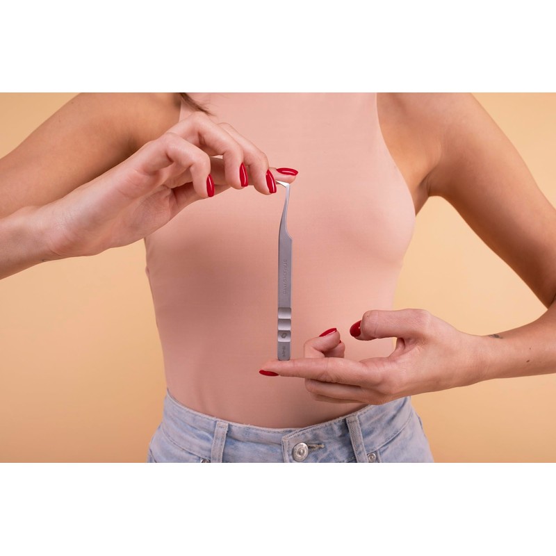 STALEKS PRO Professional False Eyelash Tweezers Curved Eyelash Extension Mega